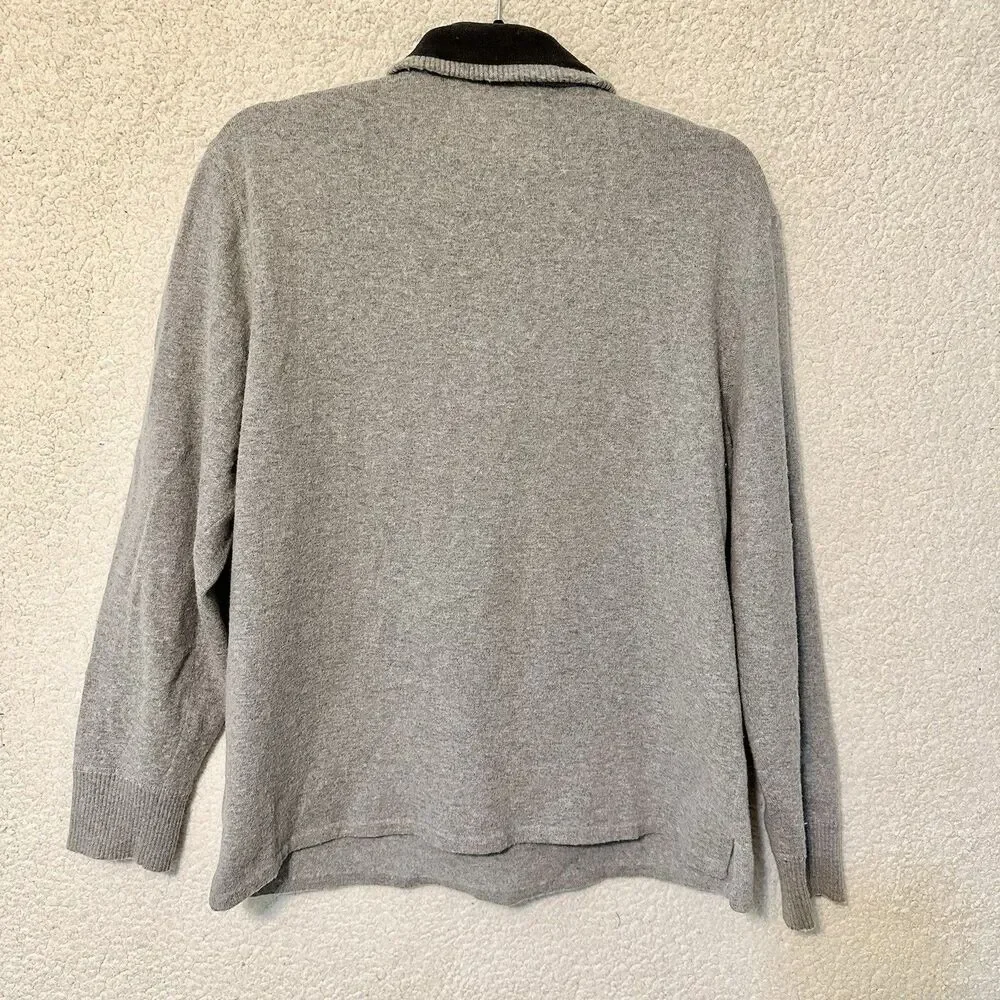 The North Face Mens‎ 1/4 Zip Pullover Thin Sweater Size M Gray.